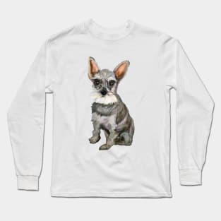 Cute Schnauzer Dog Long Sleeve T-Shirt